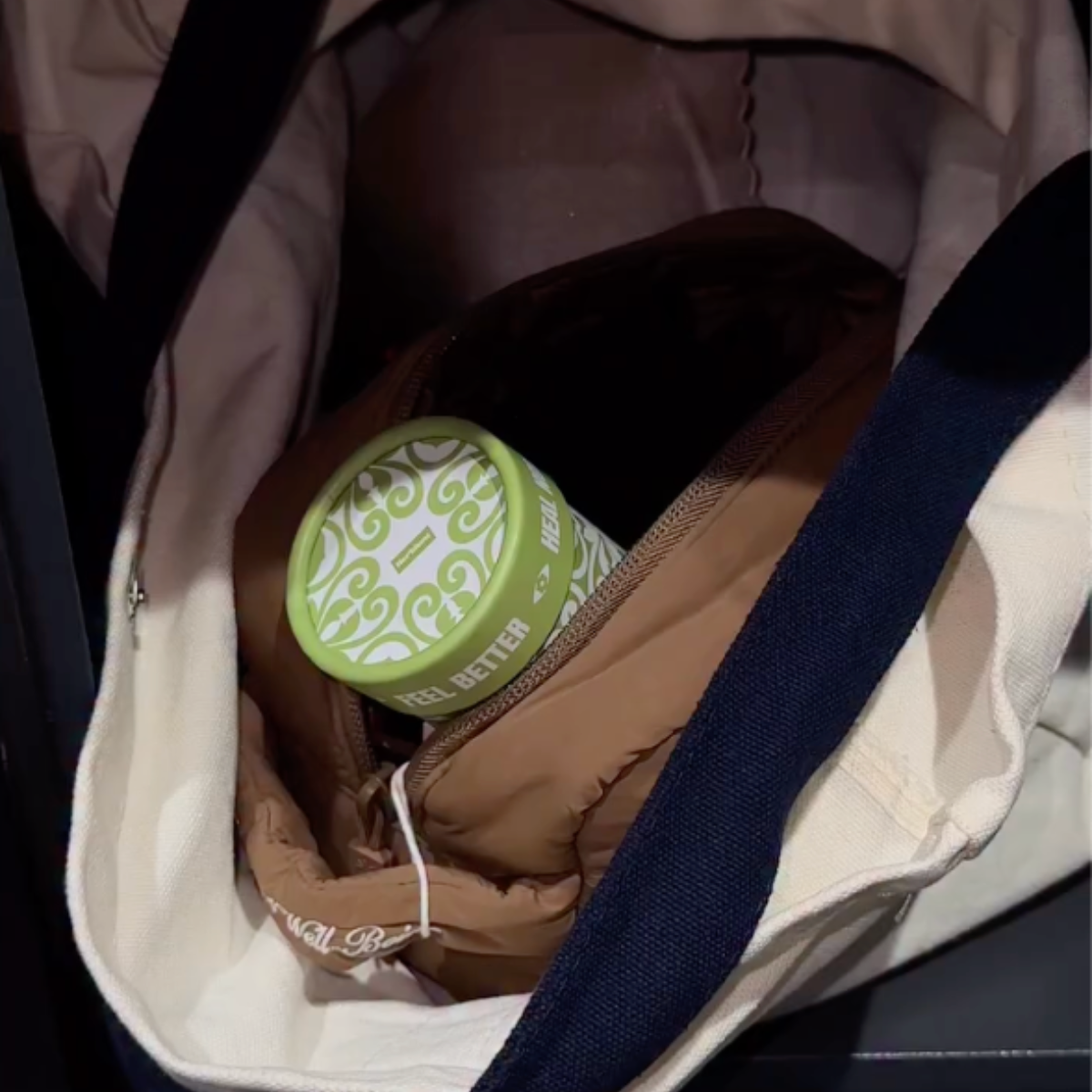 Herblunt healing inhaler with white label inside a brown bag