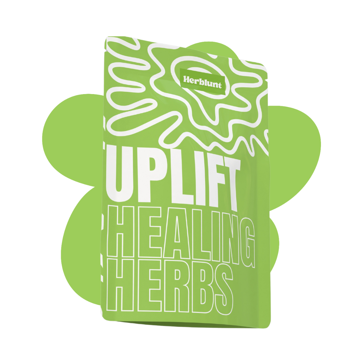 Green packaging of Herblunt Uplift Healing Herbs on a white background